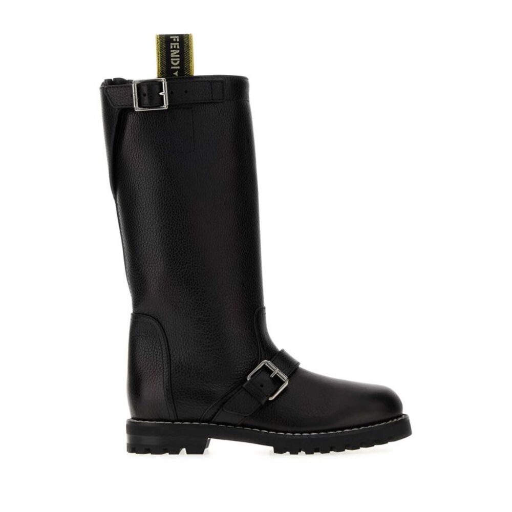 Fendi Women Black Leather Boots